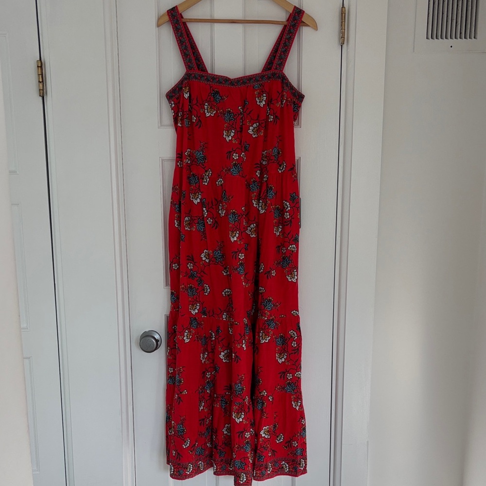 Max studio floral tiered cotton blend maxi dress - Picture 3 of 9